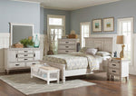 Franco 5-Pc Antique White Wood King Panel Bedroom Set