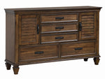 Franco 5-Pc Burnished Oak Wood Queen Panel Bedroom Set