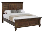 Franco Burnished Oak Wood Cal King Panel Bed