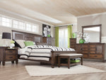 Franco Burnished Oak Wood Cal King Panel Bed