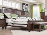 Franco Burnished Oak Wood Cal King Panel Bed