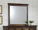 Franco Burnished Oak Wood Frame Dresser Mirror