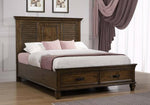 Franco Burnished Oak Wood King Storage Bed