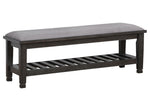 Franco Neutral Fabric/Weathered Sage Wood Bench