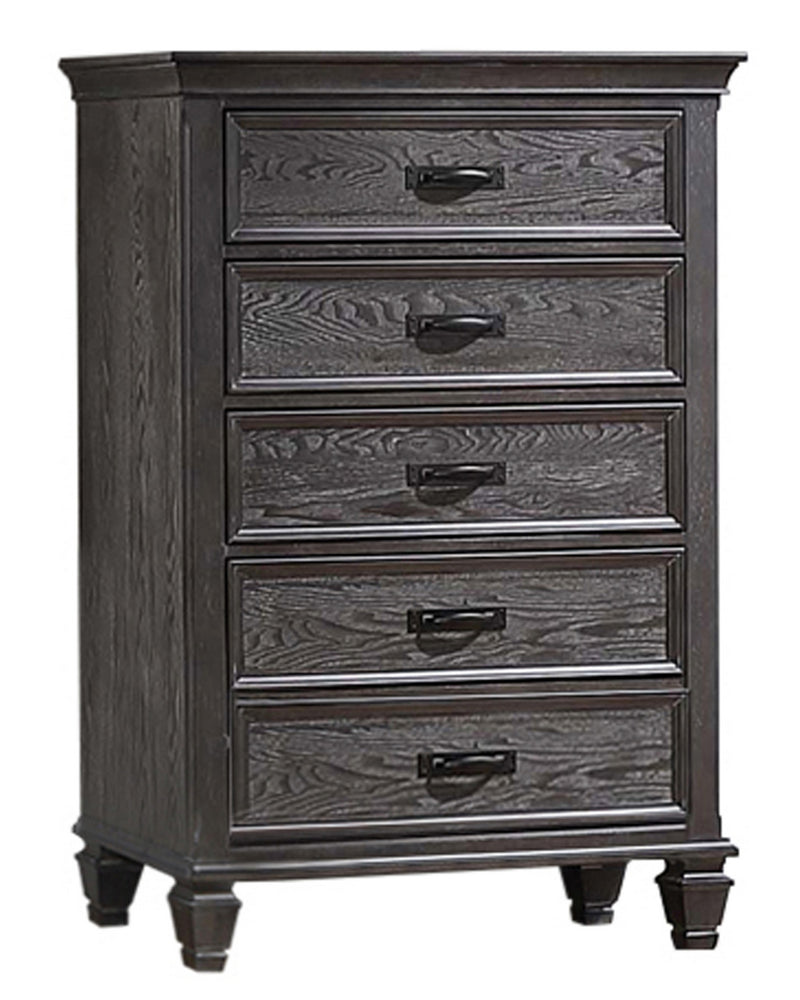 Franco Weathered Sage Wood 5-Drawer Chest