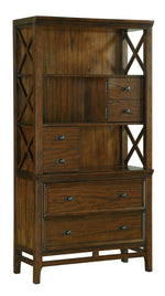 Frazier Park Brown Cherry Wood 3-Drawer Bookcase