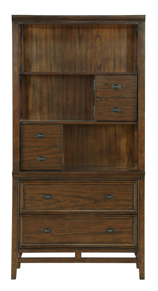 Frazier Park Brown Cherry Wood 3-Drawer Bookcase