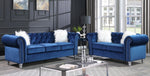 Freya Blue Velvet Tufted Loveseat