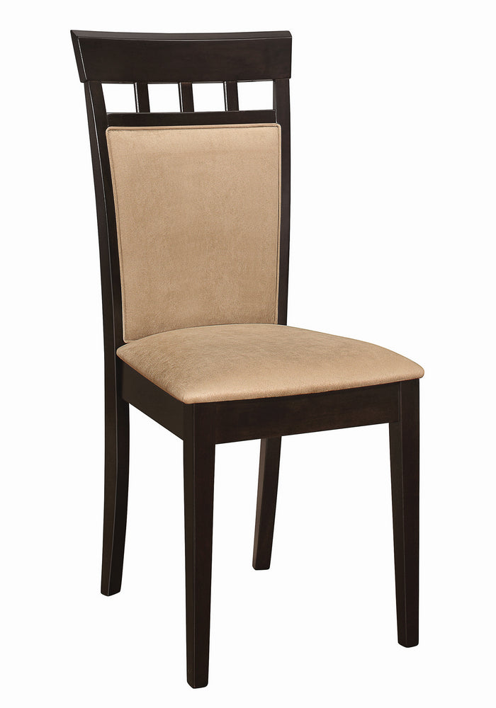 Gabriel 2 Tan Fabric/Cappuccino Wood Side Chairs