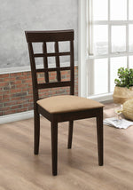 Gabriel 2 Tan Fabric/Cappuccino Wood Side Chairs