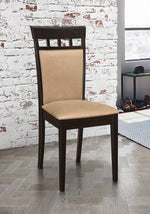 Gabriel 2 Tan Fabric/Cappuccino Wood Side Chairs