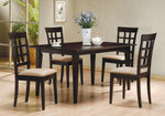 Gabriel 5-Pc Cappuccino Wood/Tan Fabric Dining Table Set