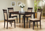 Gabriel 5-Pc Cappuccino Wood/Tan Fabric Dining Table Set