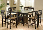 Gabriel 9-Pc Cappuccino Wood Counter Height Table Set