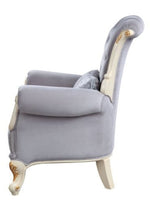 Galelvith Gray Fabric Chair with Gold Accent Trim