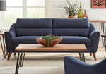 Gano 3-Pc Navy Blue Woven Fabric Sofa Set