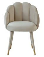 Gardenia Glam Light Grey Velvet Dining Chair