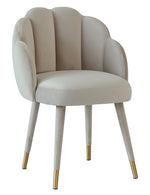 Gardenia Glam Light Grey Velvet Dining Chair