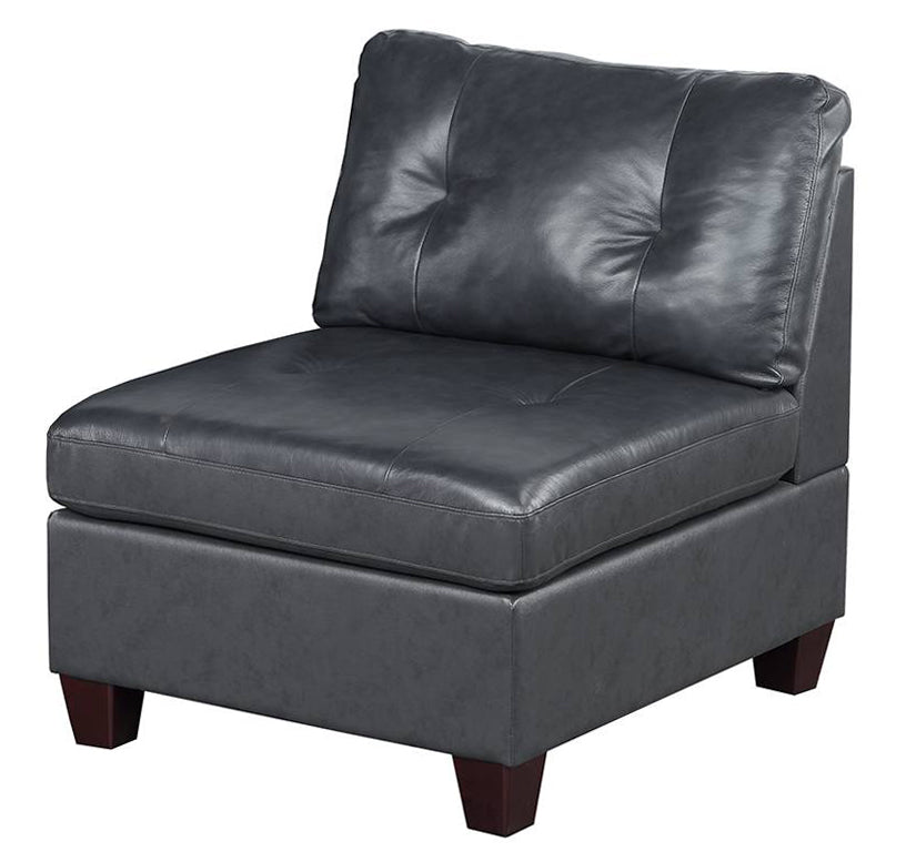 Gargi Black Leather Armless Chair