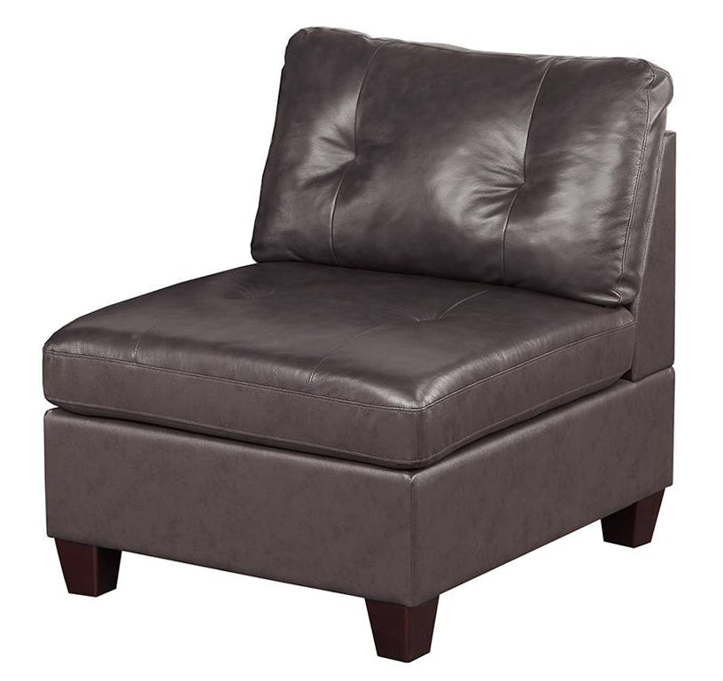 Gargi Dark Coffee Leather Armless Chair