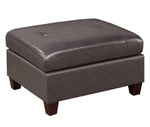 Gargi Dark Coffee Leather Modular Sectional with Ottoman