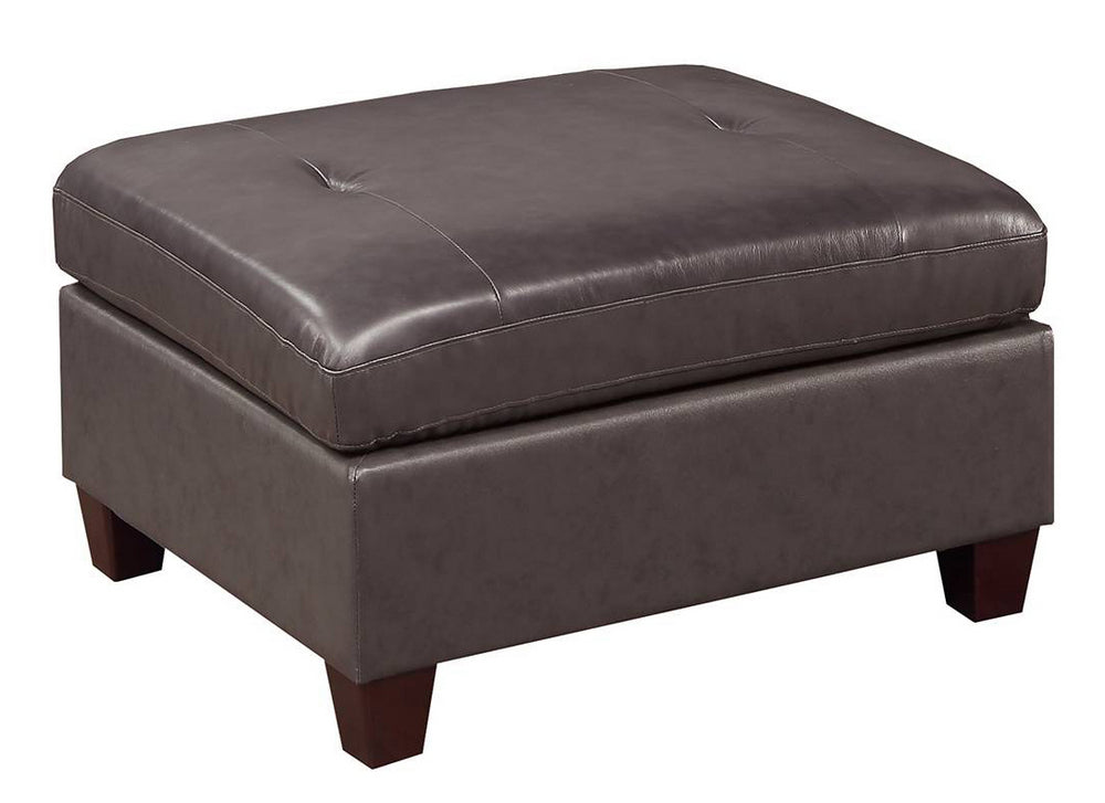 Gargi Dark Coffee Leather Ottoman