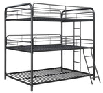 Garner Gunmetal Finish Steel Full Triple Bunk Bed