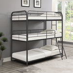 Garner Gunmetal Finish Steel Twin Triple Bunk Bed