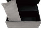 Garrell Brownish Gray Velvet Bench with Pull-Out Bed