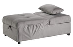 Garrell Brownish Gray Velvet Bench with Pull-Out Bed