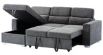 Gary 2-Pc Dark Grey Chenille LAF Sectional Sofa Bed