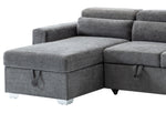 Gary 2-Pc Dark Grey Chenille LAF Sectional Sofa Bed