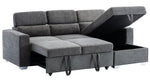 Gary 2-Pc Dark Grey Chenille RAF Sectional Sofa Bed