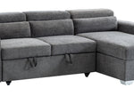 Gary 2-Pc Dark Grey Chenille RAF Sectional Sofa Bed