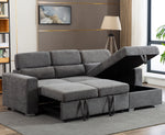 Gary 2-Pc Dark Grey Chenille RAF Sectional Sofa Bed