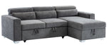 Gary 2-Pc Dark Grey Chenille RAF Sectional Sofa Bed