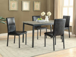 Garza 2 Black Leatherette/Metal Side Chairs