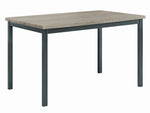 Garza 5-Pc Grey Wood/Black Metal Dining Table Set