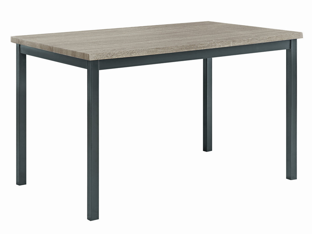 Garza Grey Wood/Black Metal Rectangular Dining Table