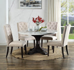 Gerardo White Marble/Weathered Espresso Dining Table