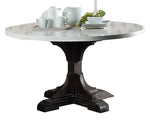 Gerardo White Marble/Weathered Espresso Dining Table