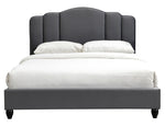 Giada Charcoal Fabric Queen Bed with Channel Tufted Headboard