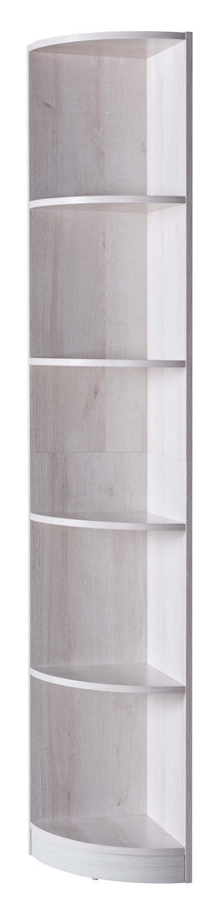 Giada White Oak Wood Corner Bookcase