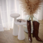 Gianna 2-Pc White Concrete Accent Table Set