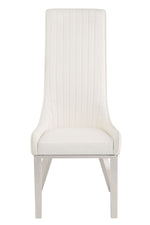 Gianna 2 White PU Leather/Silver Metal Side Chairs