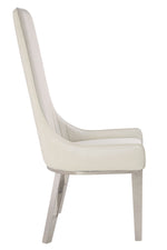 Gianna 2 White PU Leather/Silver Metal Side Chairs