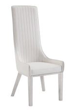 Gianna 2 White PU Leather/Silver Metal Side Chairs