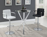 Gilda Clear Glass/Chrome Metal Round Bar Table