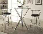 Gilda Clear Glass/Chrome Metal Round Bar Table