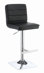 Kyla Contemporary 2 Black Leatherette Adjustable Bar Stools